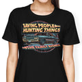 Saving People, Hunting Things Women's Apparel - Adult & Kids T-Shirts, Sweatshirts & Hoodies apparel design preview 1