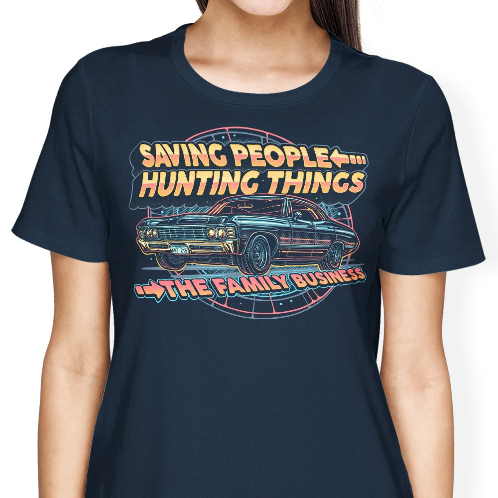 Saving People, Hunting Things Women's Apparel - Adult & Kids T-Shirts, Sweatshirts & Hoodies apparel design preview 2