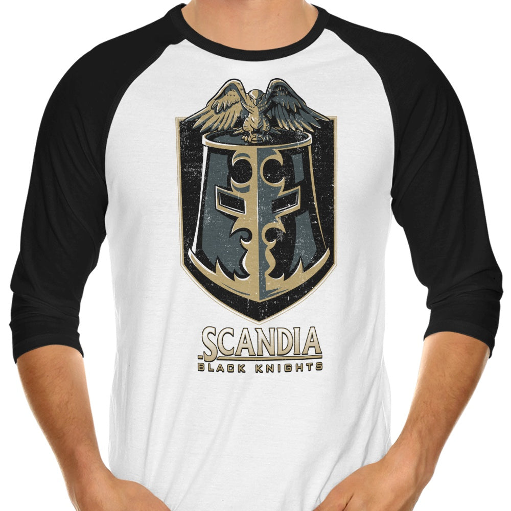 Scandia Black Knights 3/4 Sleeve Raglan - Adult & Kids T-Shirts, Sweatshirts & Hoodies apparel design preview 1