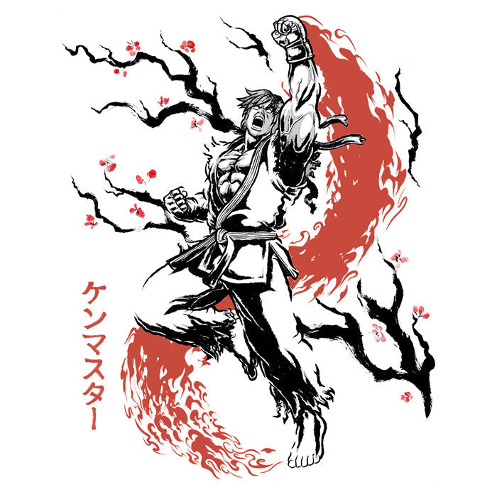 Scarlet Flame Sumi-e Men's Apparel - Adult & Kids T-Shirts, Sweatshirts & Hoodies apparel design preview 2