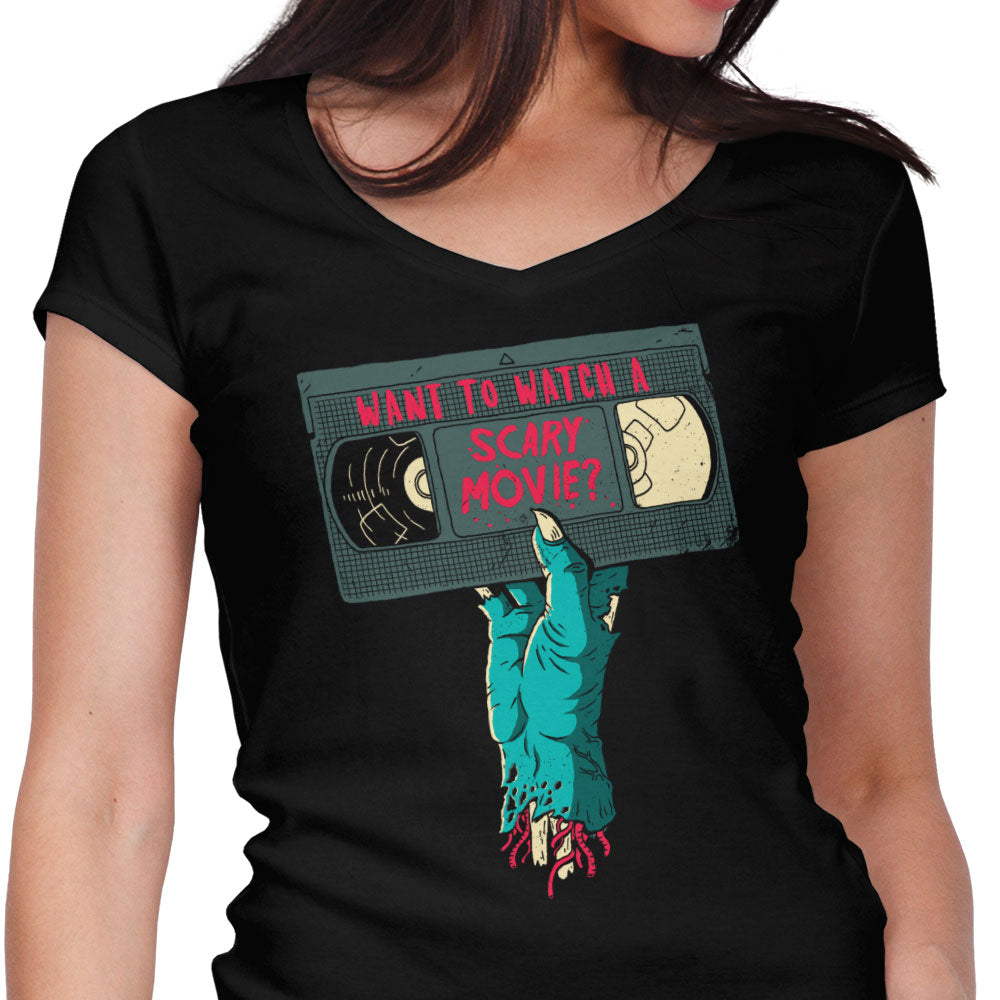 Scary Movie Women's V-Neck - Adult & Kids T-Shirts, Sweatshirts & Hoodies apparel design preview 1