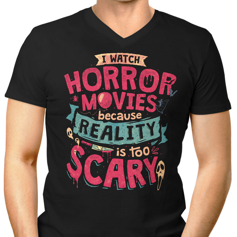 Scary Reality Men's V-Neck - Adult & Kids T-Shirts, Sweatshirts & Hoodies apparel design preview 1