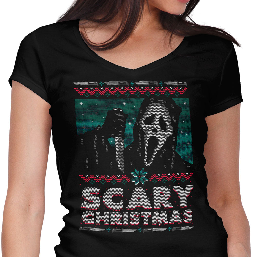 Scary Ugly Christmas Women's V-Neck - Adult & Kids T-Shirts, Sweatshirts & Hoodies apparel design preview 1