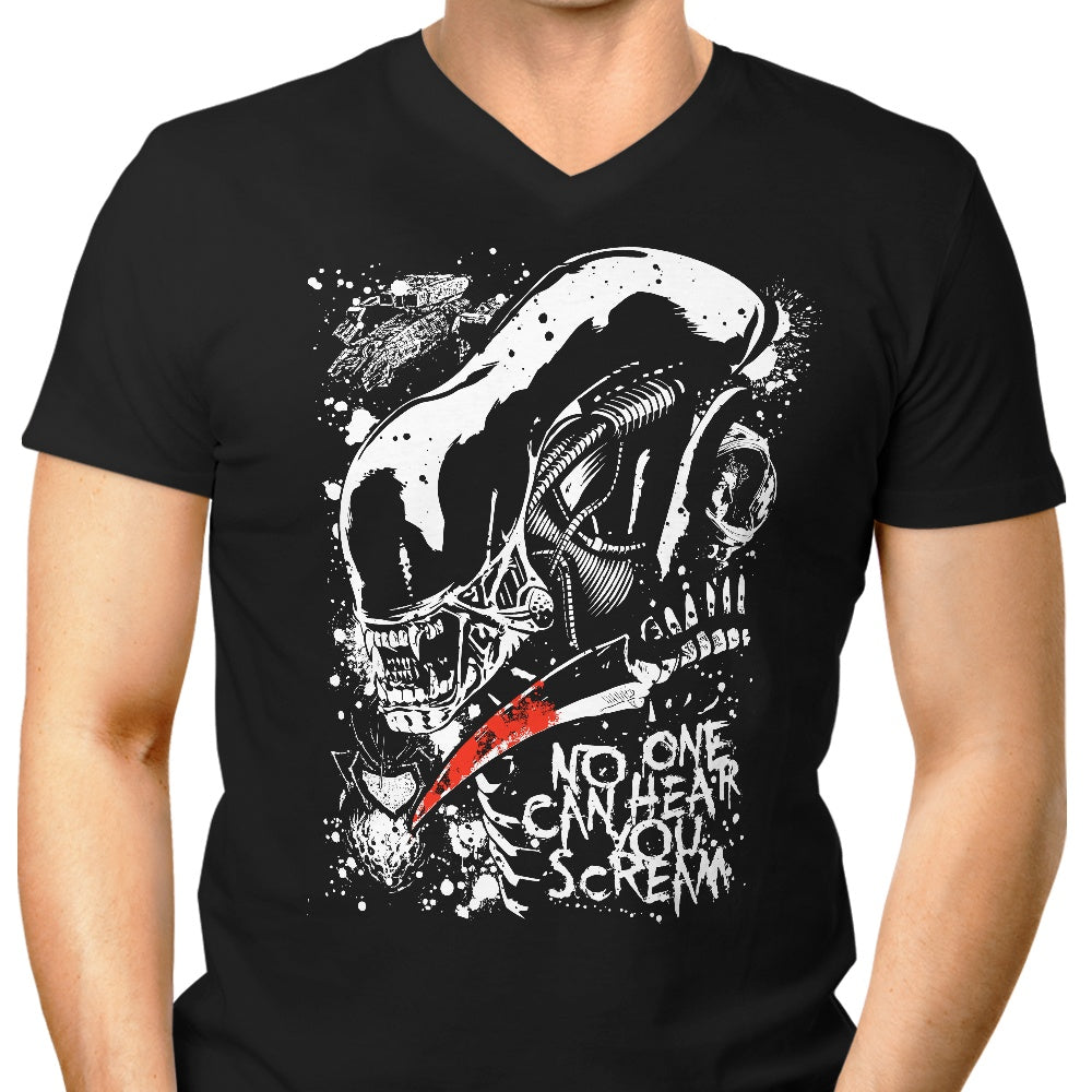 Screaming in Space Men's V-Neck - Adult & Kids T-Shirts, Sweatshirts & Hoodies apparel design preview 1