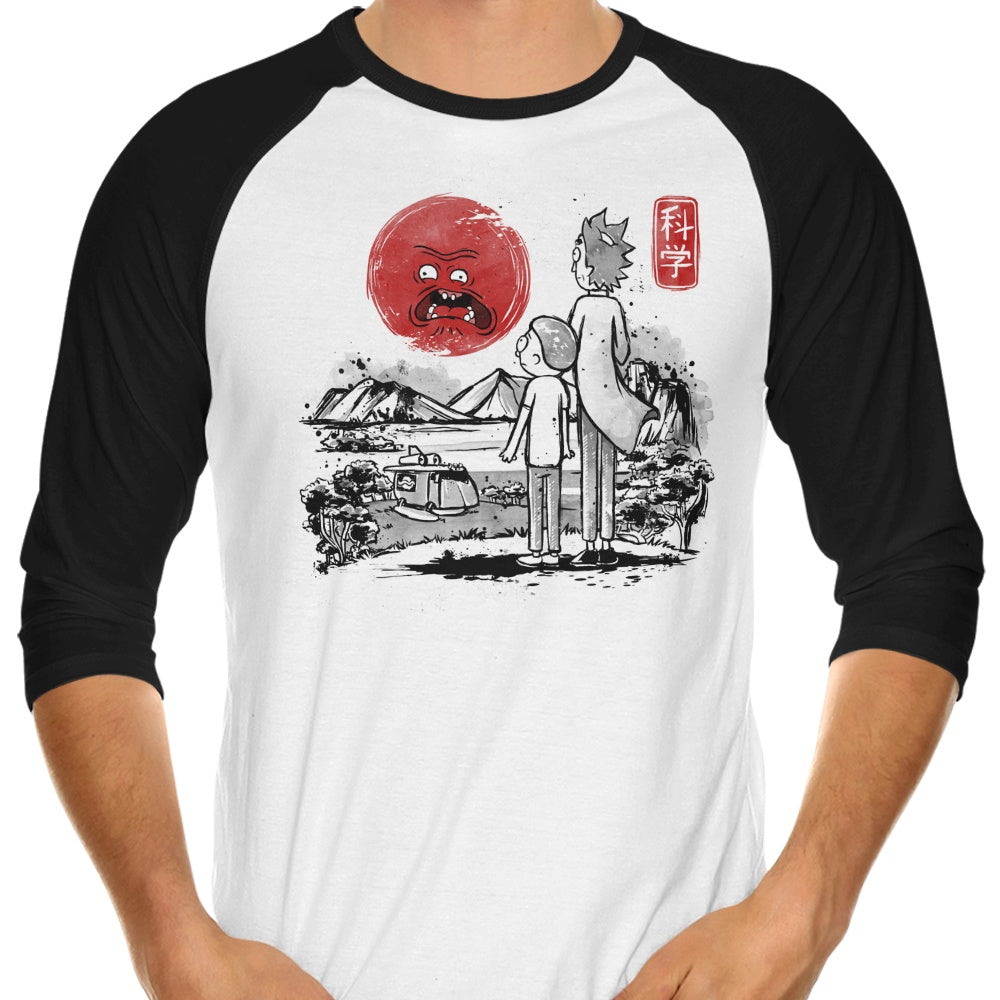 Screaming Red Sun 3/4 Sleeve Raglan - Adult & Kids T-Shirts, Sweatshirts & Hoodies apparel design preview 1
