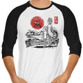 Screaming Red Sun 3/4 Sleeve Raglan - Adult & Kids T-Shirts, Sweatshirts & Hoodies apparel design preview 1