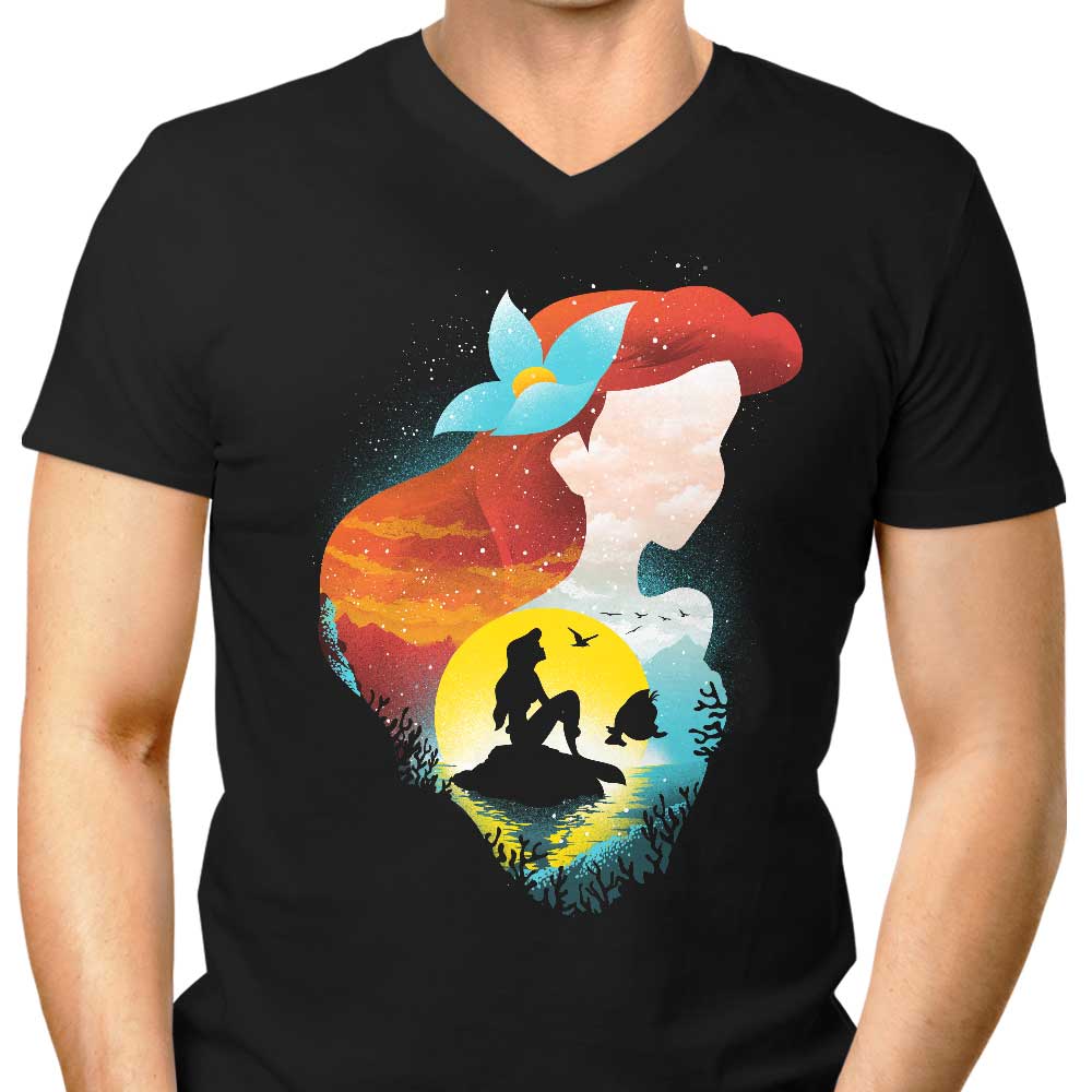 Sea Princess Silhouette Men's V-Neck - Adult & Kids T-Shirts, Sweatshirts & Hoodies apparel design preview 1
