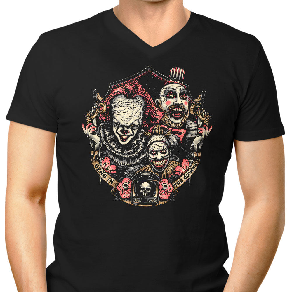 Send in the Clowns Men's V-Neck - Adult & Kids T-Shirts, Sweatshirts & Hoodies apparel design preview 1
