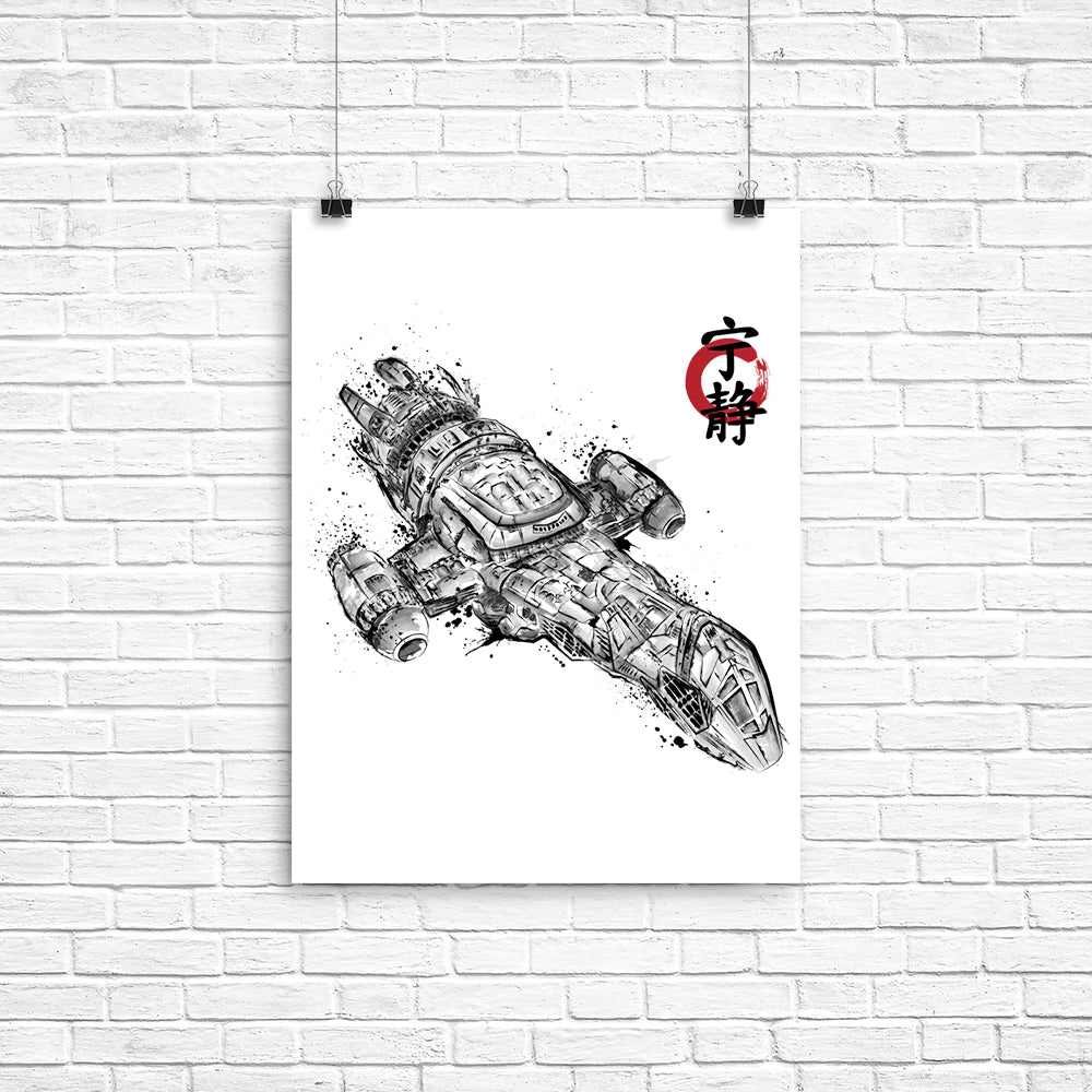 Serenity Sumi-e Poster - Adult & Kids T-Shirts, Sweatshirts & Hoodies apparel design preview 1