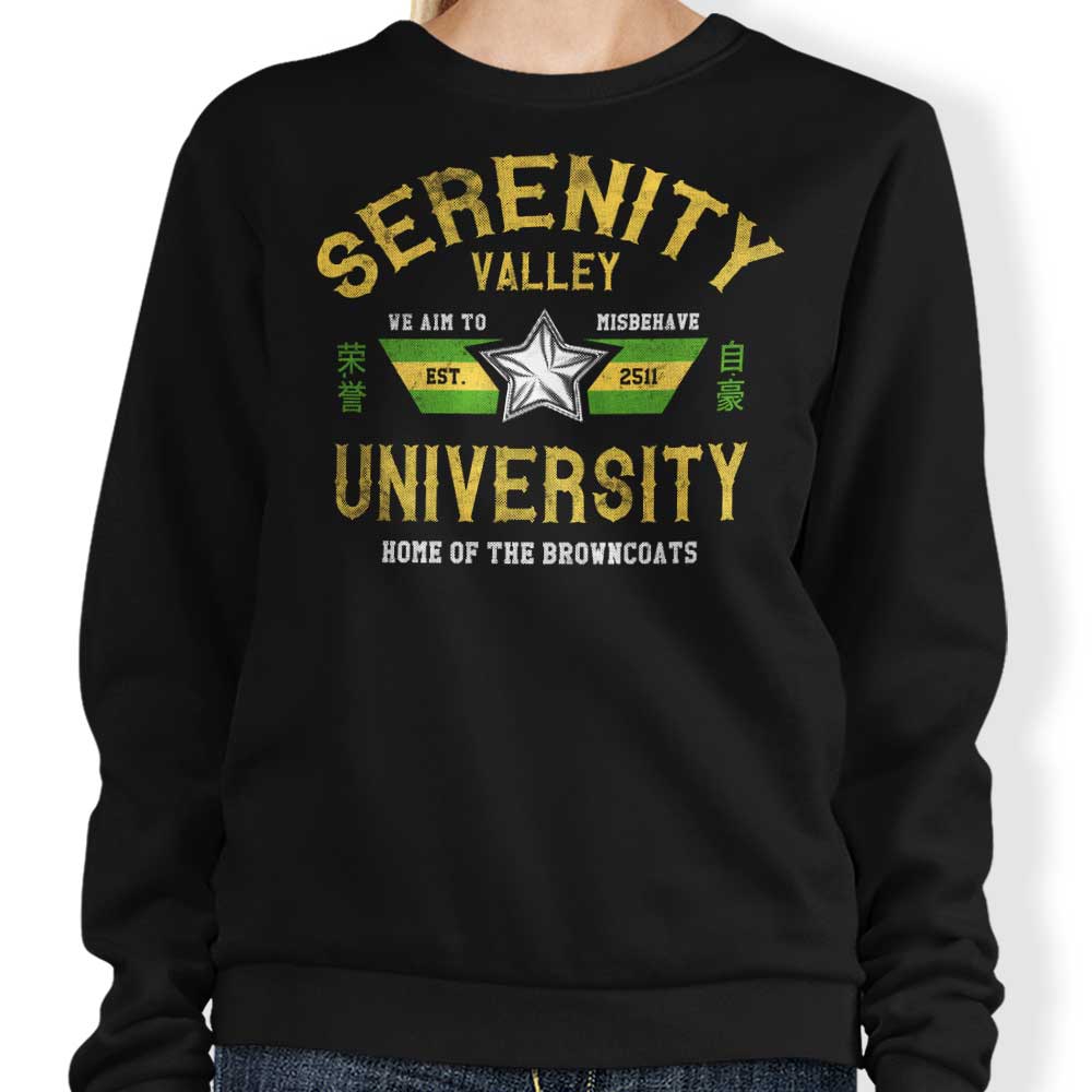Serenity Valley University - Adult & Kids T-Shirts, Sweatshirts & Hoodies apparel design preview 1