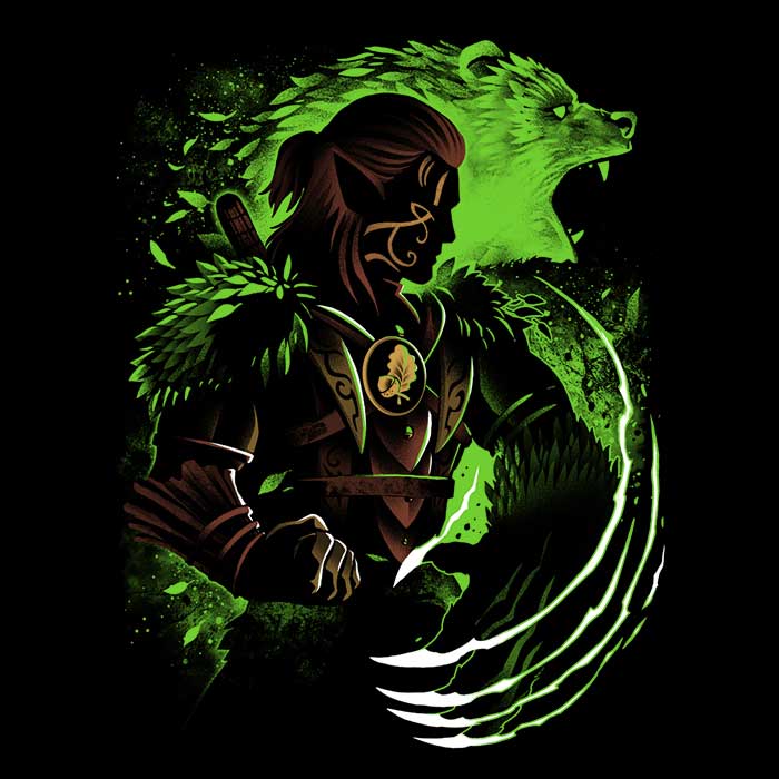 Shapeshifting Wood Elf Women's V-Neck - Adult & Kids T-Shirts, Sweatshirts & Hoodies apparel design preview 2