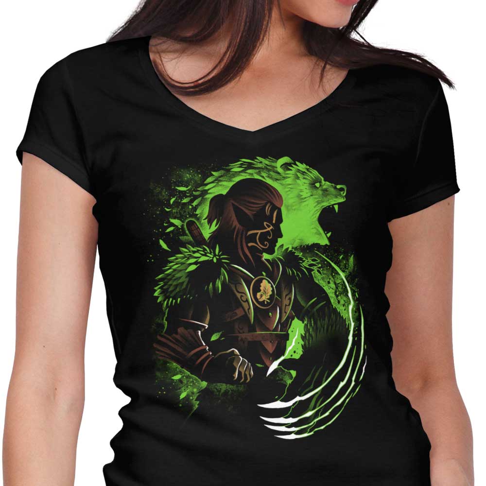 Shapeshifting Wood Elf Women's V-Neck - Adult & Kids T-Shirts, Sweatshirts & Hoodies apparel design preview 1
