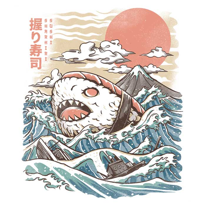 Sharkiri Sushi Women's Apparel - Adult & Kids T-Shirts, Sweatshirts & Hoodies apparel design preview 2