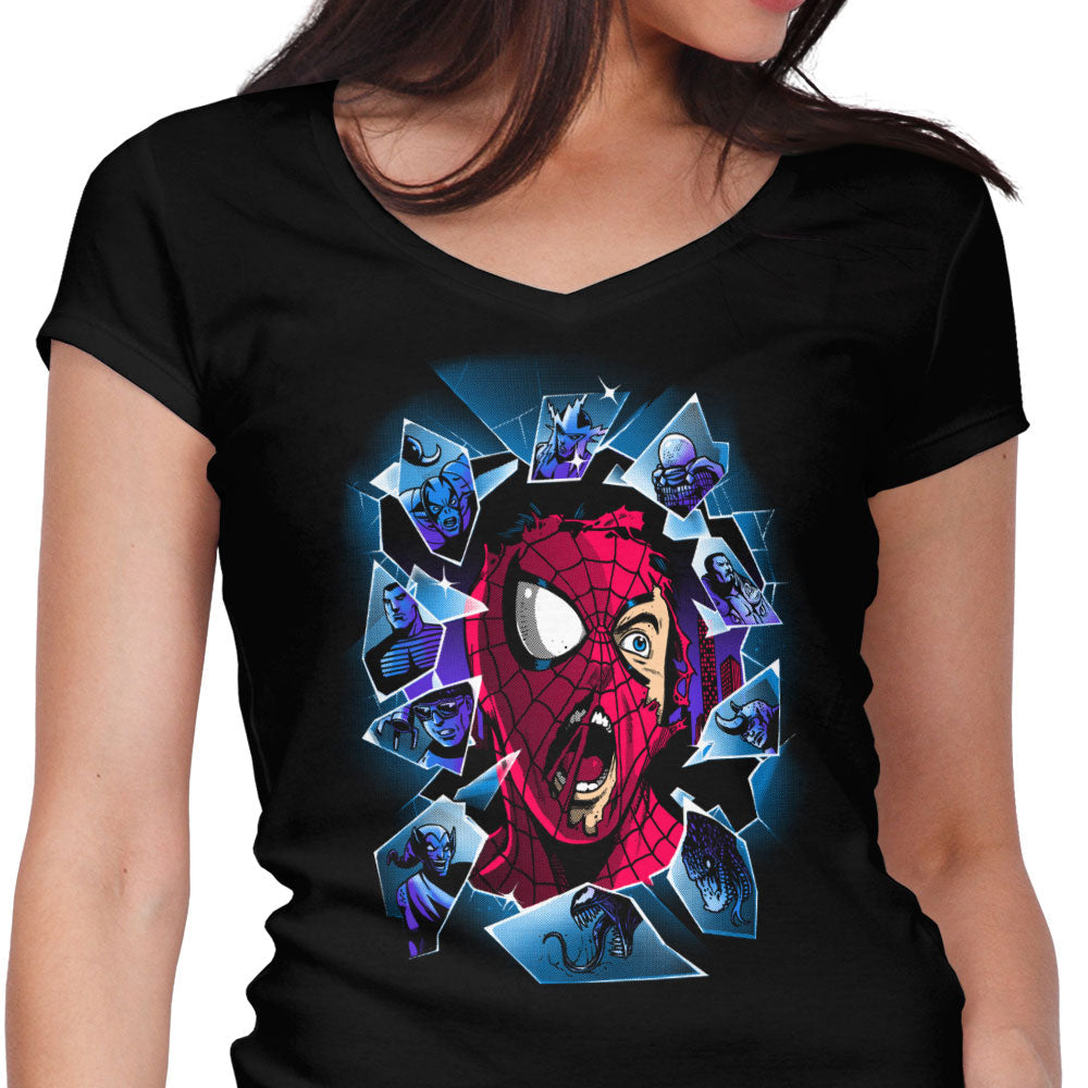 Shattered Spider Women's V-Neck - Adult & Kids T-Shirts, Sweatshirts & Hoodies apparel design preview 1