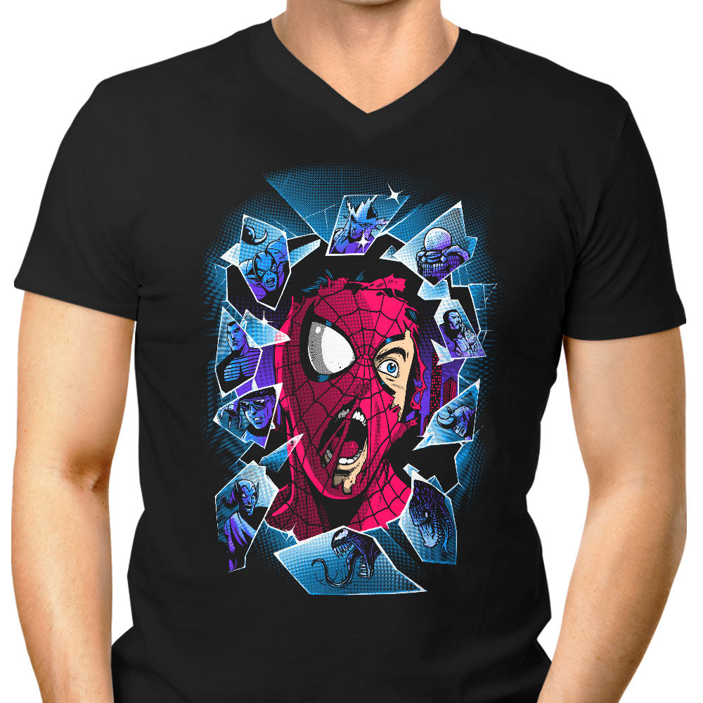 Shattered Spider Men's V-Neck - Adult & Kids T-Shirts, Sweatshirts & Hoodies apparel design preview 1