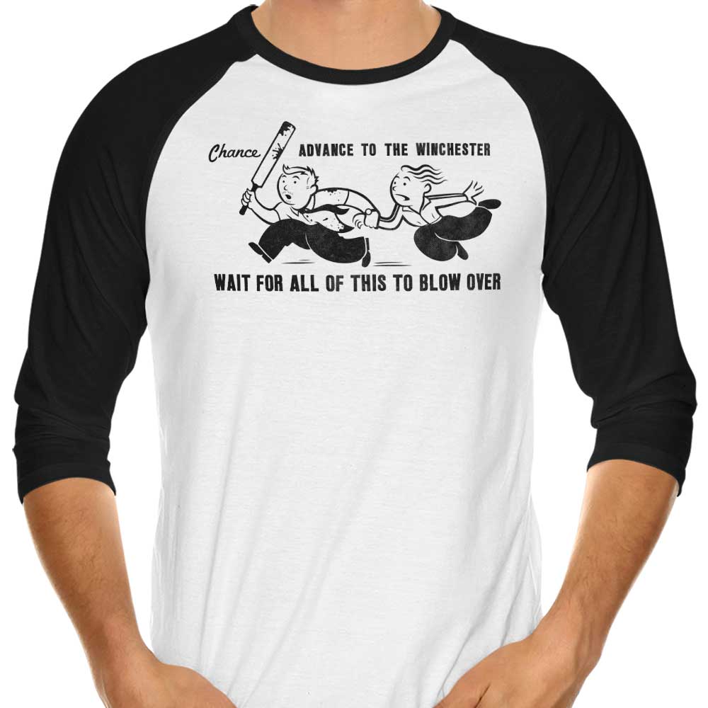 Shaun's Last Chance 3/4 Sleeve Raglan - Adult & Kids T-Shirts, Sweatshirts & Hoodies apparel design preview 1