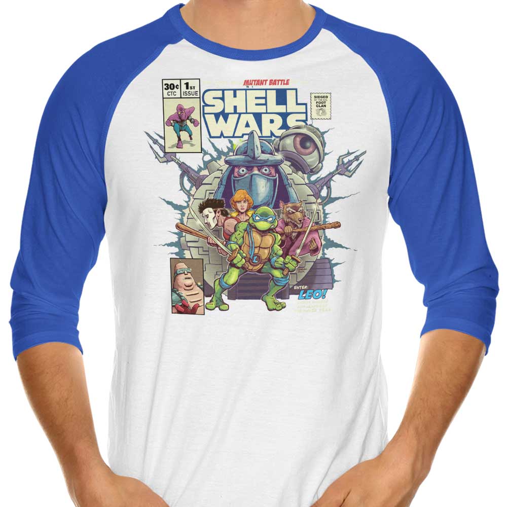 Shell Wars 3/4 Sleeve Raglan - Adult & Kids T-Shirts, Sweatshirts & Hoodies apparel design preview 1