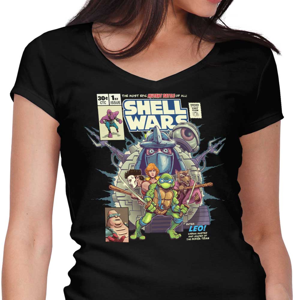 Shell Wars Women's V-Neck - Adult & Kids T-Shirts, Sweatshirts & Hoodies apparel design preview 1
