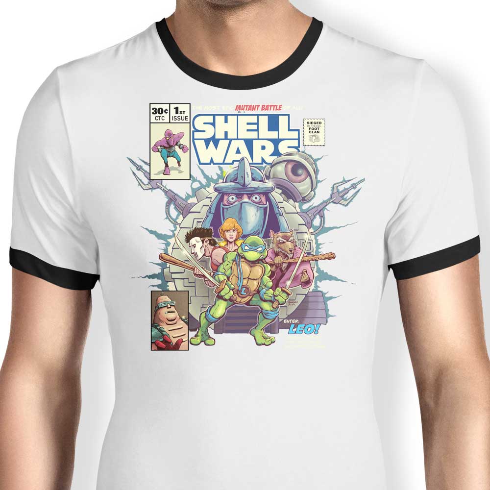 Shell Wars Ringer - Adult & Kids T-Shirts, Sweatshirts & Hoodies apparel design preview 1