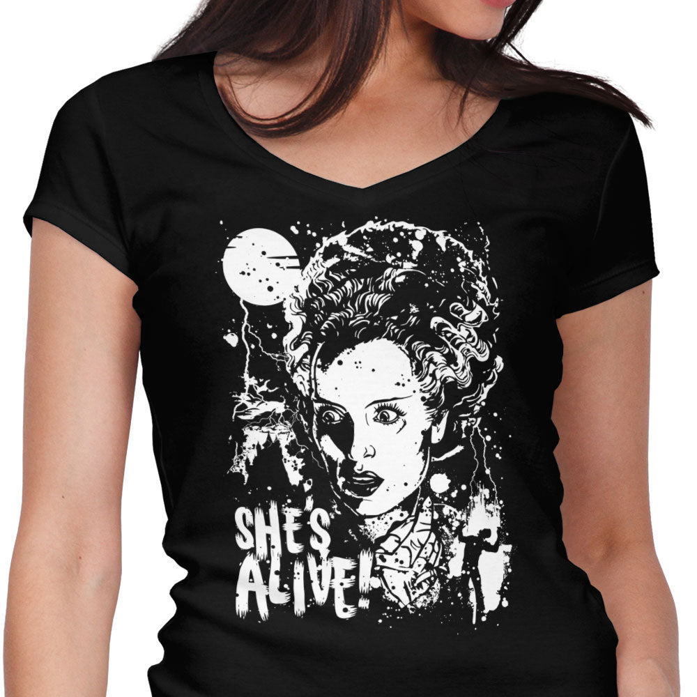 She's Alive Women's V-Neck - Adult & Kids T-Shirts, Sweatshirts & Hoodies apparel design preview 1