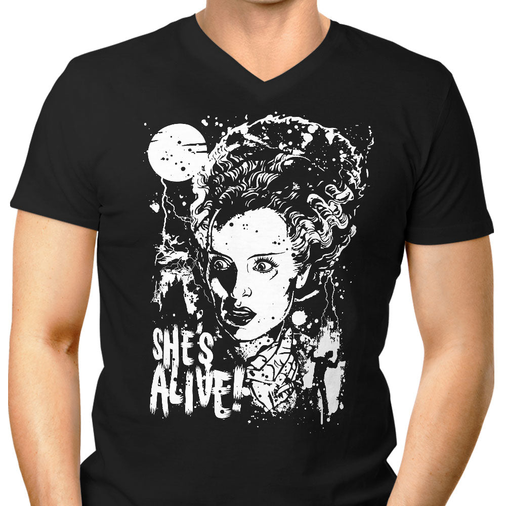 She's Alive Men's V-Neck - Adult & Kids T-Shirts, Sweatshirts & Hoodies apparel design preview 1