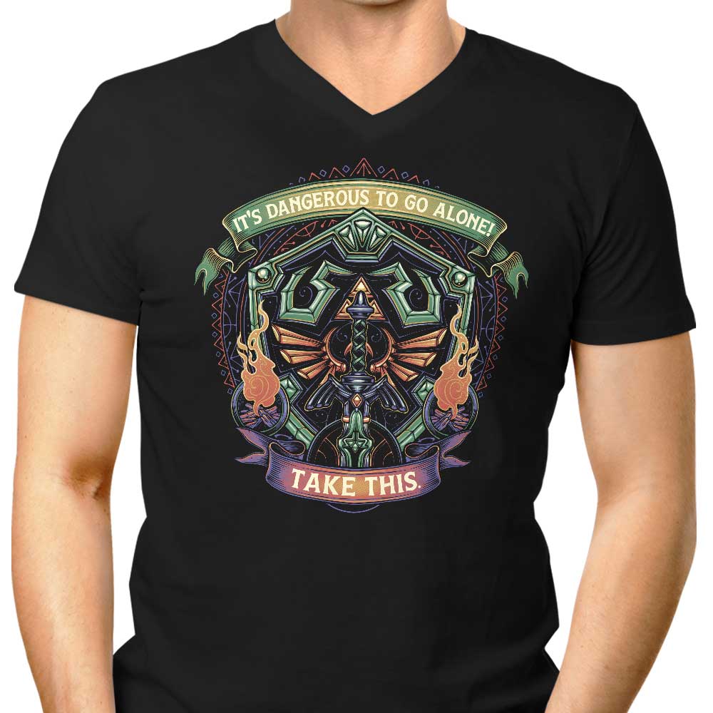 Shield and Sword Men's V-Neck - Adult & Kids T-Shirts, Sweatshirts & Hoodies apparel design preview 1
