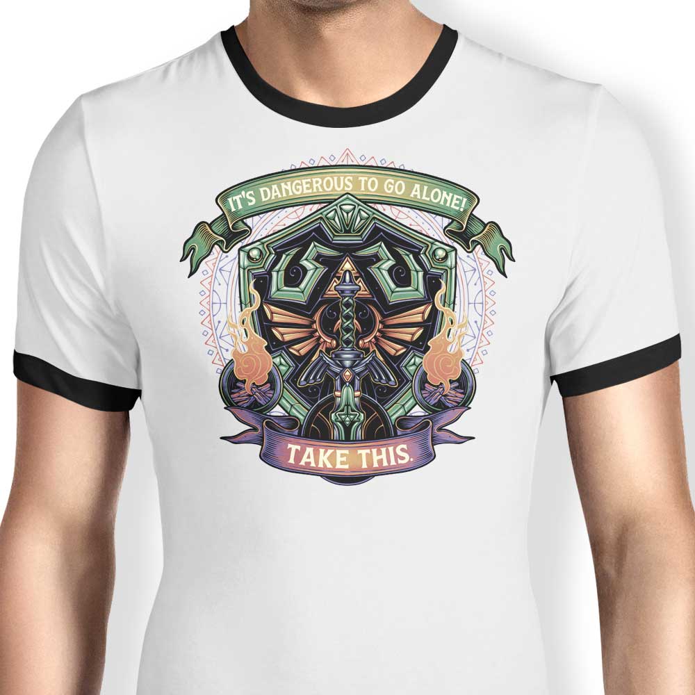 Shield and Sword Ringer - Adult & Kids T-Shirts, Sweatshirts & Hoodies apparel design preview 1