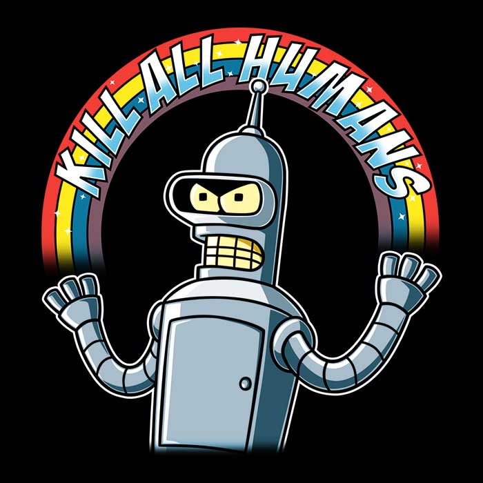 Shiny Metal Robot Men's V-Neck - Adult & Kids T-Shirts, Sweatshirts & Hoodies apparel design preview 2