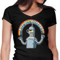 Shiny Metal Robot Women's V-Neck - Adult & Kids T-Shirts, Sweatshirts & Hoodies apparel design preview 1