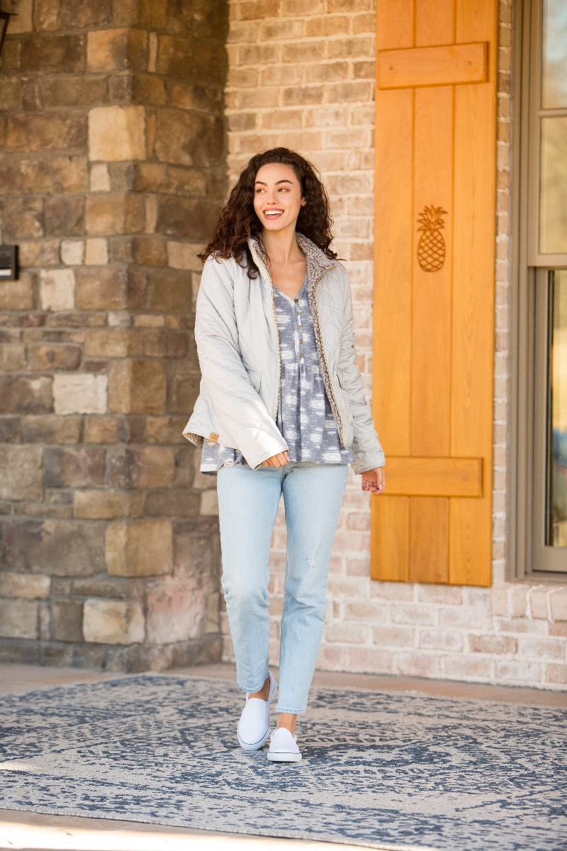 Simply Southern Grey Reversible Sherpa Shacket Jacket - Adult & Kids T-Shirts, Sweatshirts & Hoodies apparel design preview 2