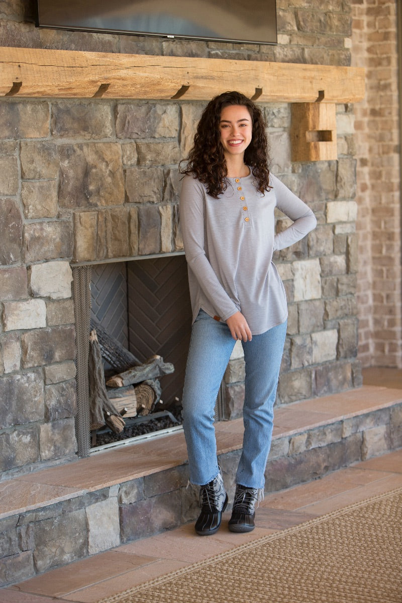 SALE Simply Southern Preppy Henley Grey - Adult & Kids T-Shirts, Sweatshirts & Hoodies apparel design preview 2
