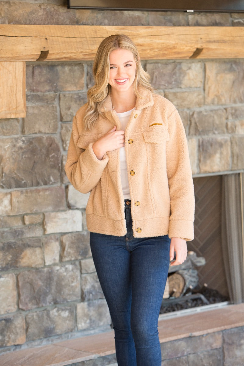 SALE Simply Southern Camel Soft Sherpa Shacket Jacket - Adult & Kids T-Shirts, Sweatshirts & Hoodies apparel design preview 2