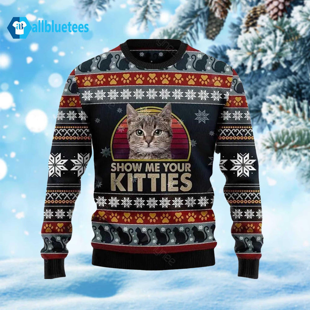 Show Me Your Kitties Ugly Christmas Sweater product image