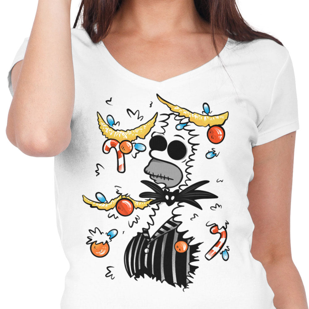 Sinking Into Christmas Women's V-Neck - Adult & Kids T-Shirts, Sweatshirts & Hoodies apparel design preview 2
