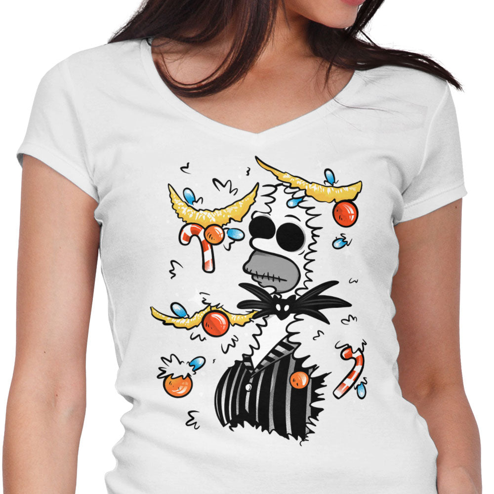 Sinking Into Christmas Women's V-Neck - Adult & Kids T-Shirts, Sweatshirts & Hoodies apparel design preview 1