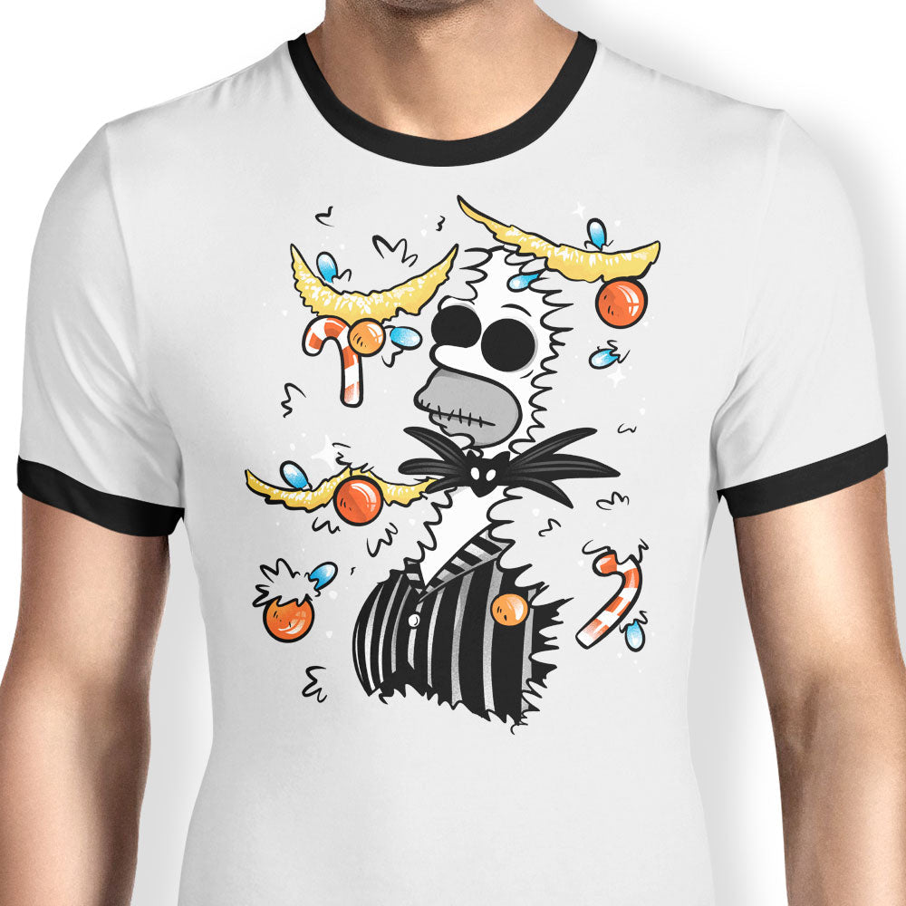 Sinking Into Christmas Ringer - Adult & Kids T-Shirts, Sweatshirts & Hoodies apparel design preview 1