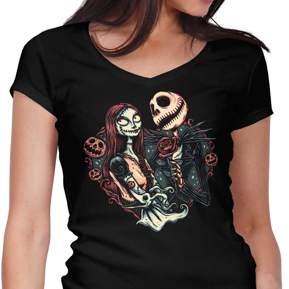 Skeletal Love Women's V-Neck - Adult & Kids T-Shirts, Sweatshirts & Hoodies apparel design preview 1