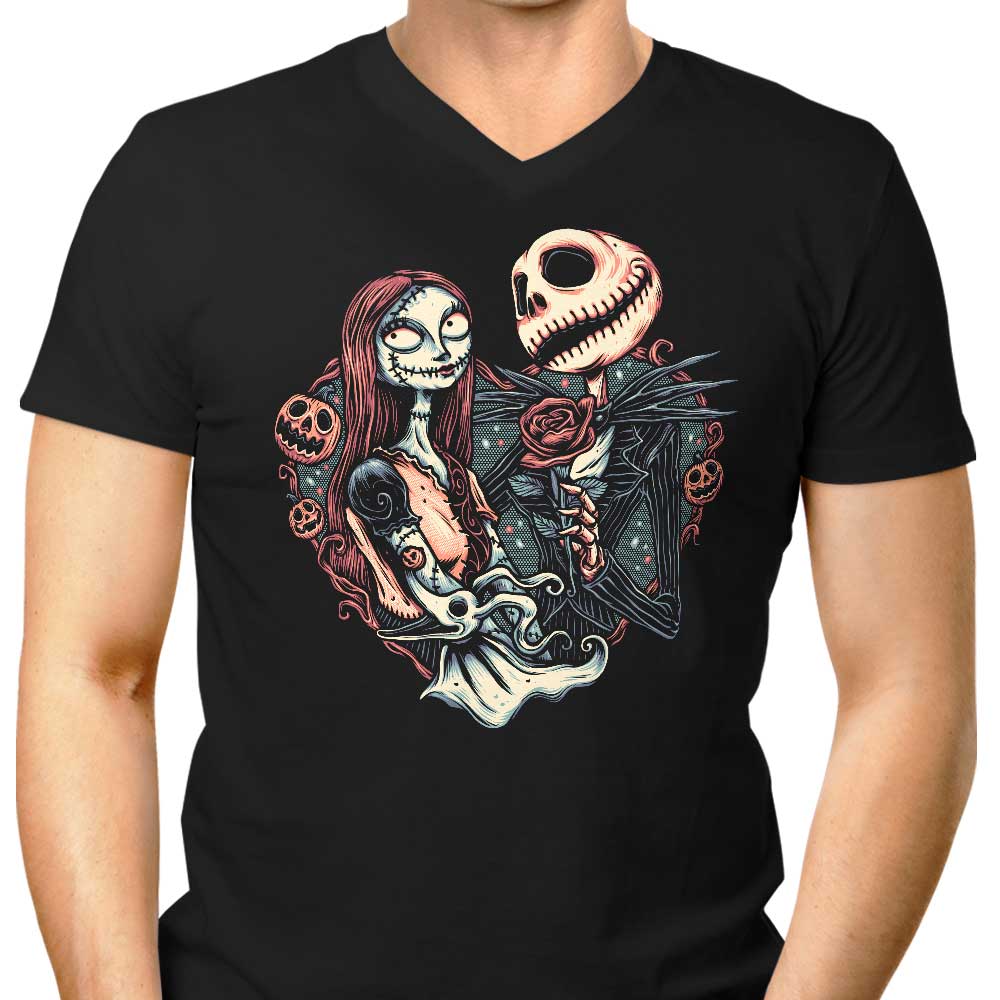 Skeletal Love Men's V-Neck - Adult & Kids T-Shirts, Sweatshirts & Hoodies apparel design preview 1