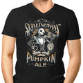 Skellington's Pumpkin Ale Men's V-Neck - Adult & Kids T-Shirts, Sweatshirts & Hoodies apparel design preview 1