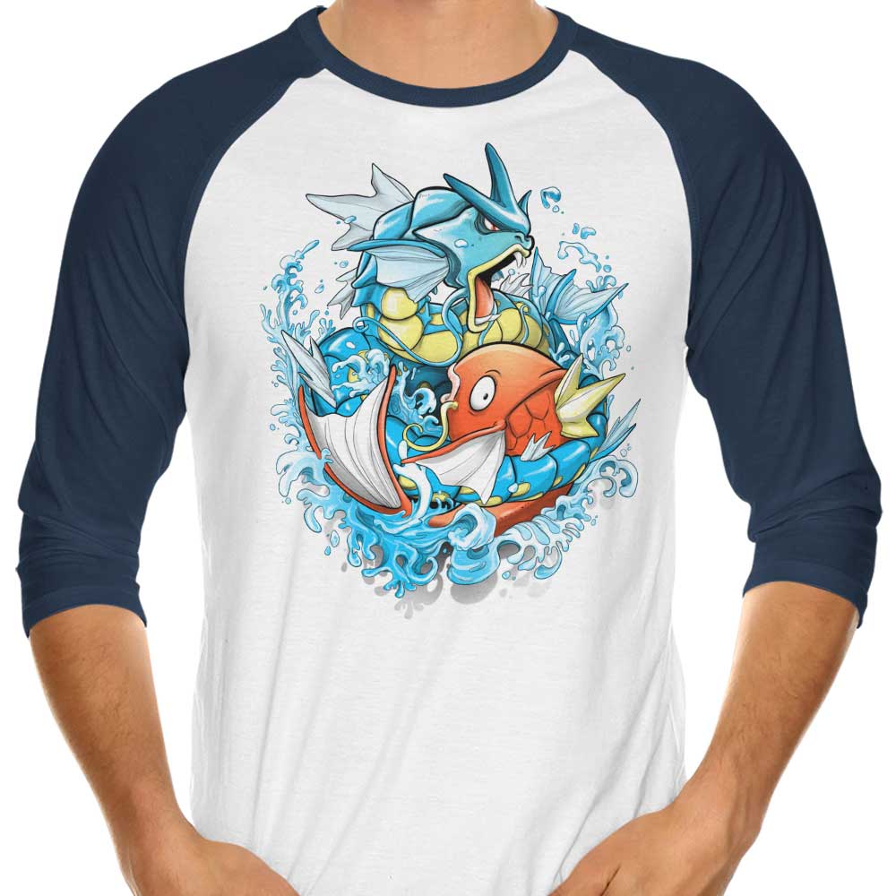 Slash Koi 3/4 Sleeve Raglan - Adult & Kids T-Shirts, Sweatshirts & Hoodies apparel design preview 1