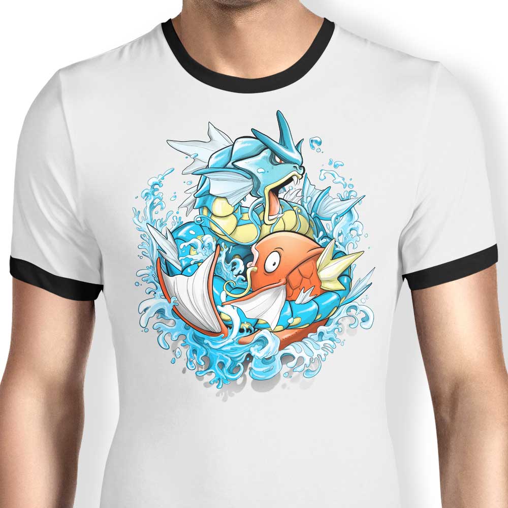 Slash Koi Ringer - Adult & Kids T-Shirts, Sweatshirts & Hoodies apparel design preview 1