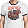 Slasher Club Ringer - Adult & Kids T-Shirts, Sweatshirts & Hoodies apparel design preview 1
