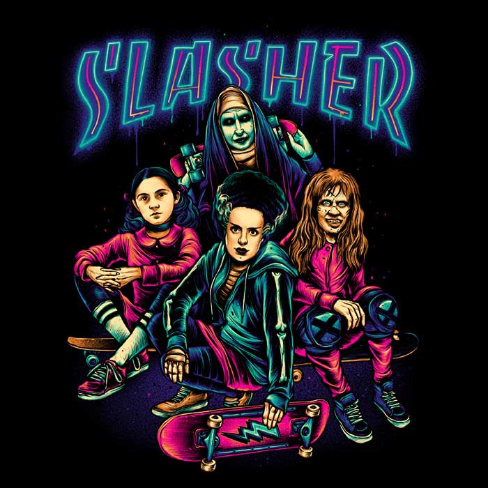 Slasher Girls Men's Apparel - Adult & Kids T-Shirts, Sweatshirts & Hoodies apparel design preview 2