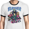 Slasher Girls Ringer - Adult & Kids T-Shirts, Sweatshirts & Hoodies apparel design preview 1