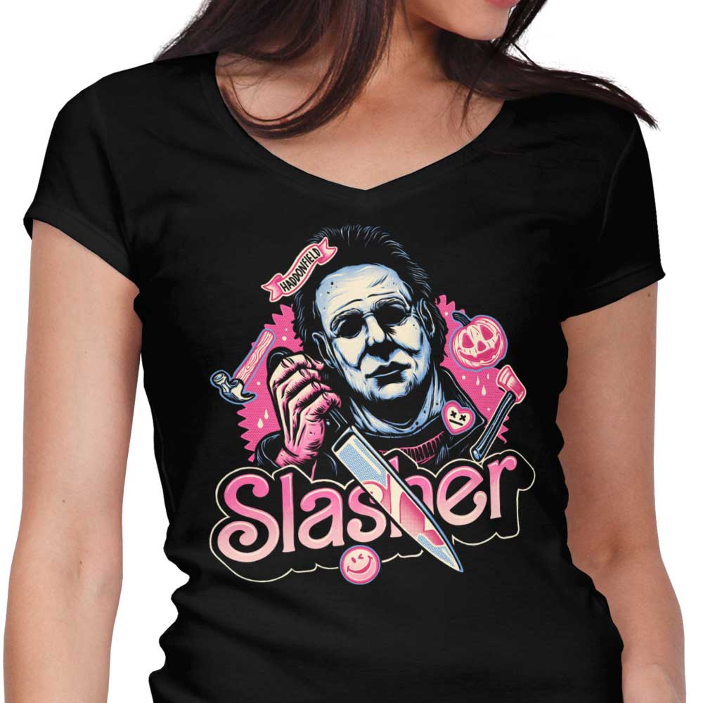 Slasher Love Women's V-Neck - Adult & Kids T-Shirts, Sweatshirts & Hoodies apparel design preview 1
