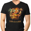 Smash Kaiju Men's V-Neck - Adult & Kids T-Shirts, Sweatshirts & Hoodies apparel design preview 1