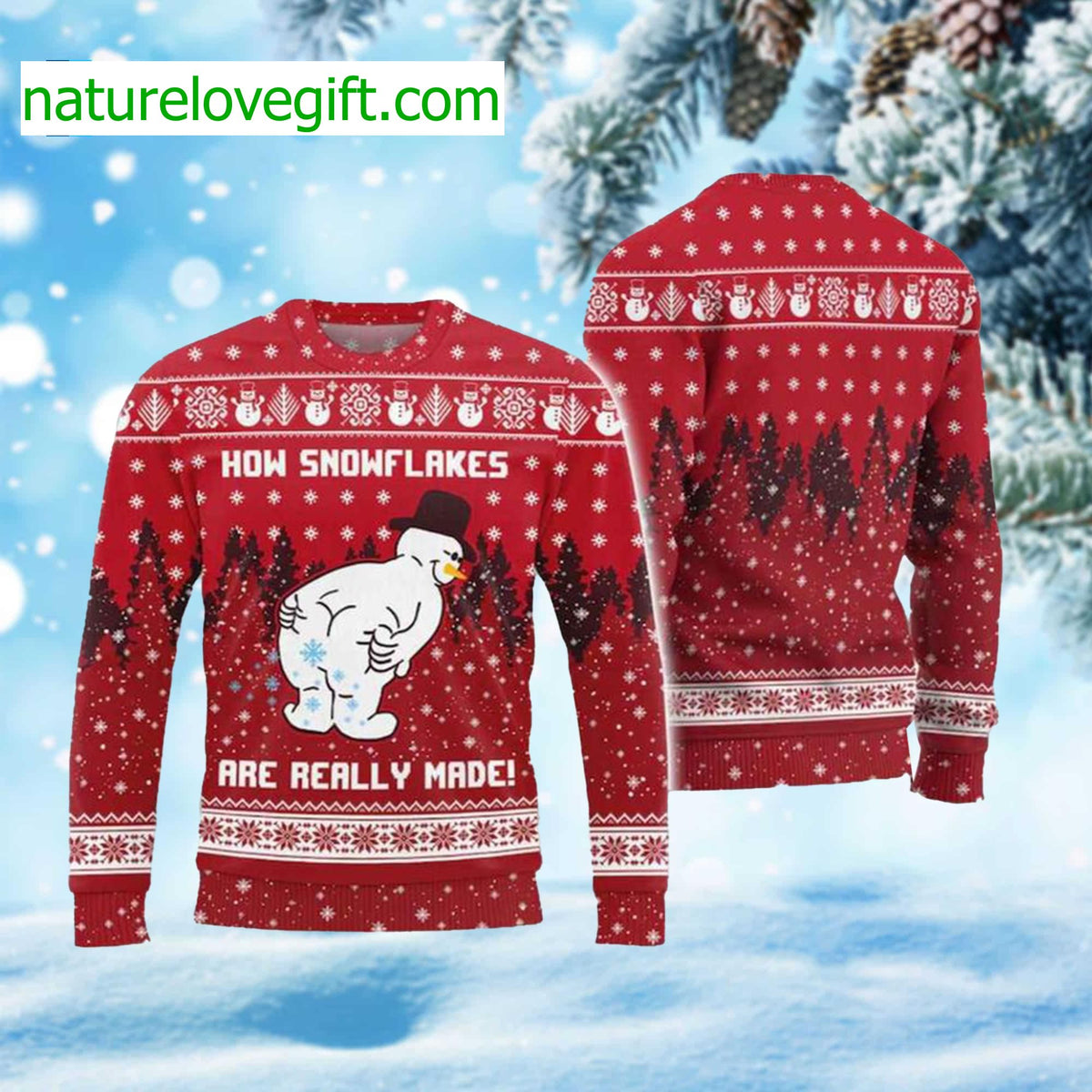 Snowman How Snowflakes Are Really Made Ugly Christmas Sweater product image