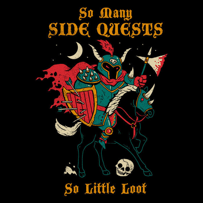 So Many Side Quests Men's Apparel - Adult & Kids T-Shirts, Sweatshirts & Hoodies apparel design preview 2
