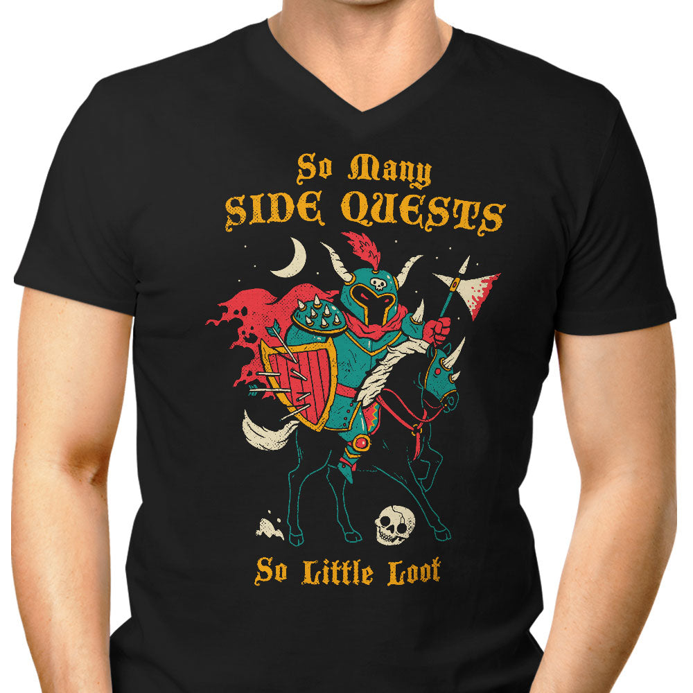 So Many Side Quests Men's V-Neck - Adult & Kids T-Shirts, Sweatshirts & Hoodies apparel design preview 1