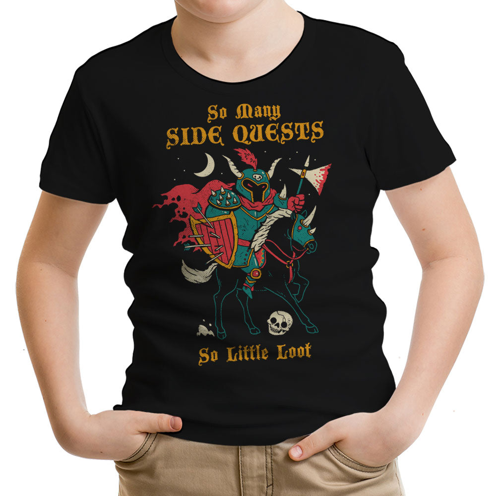 So Many Side Quests Youth Apparel - Adult & Kids T-Shirts, Sweatshirts & Hoodies apparel design preview 1